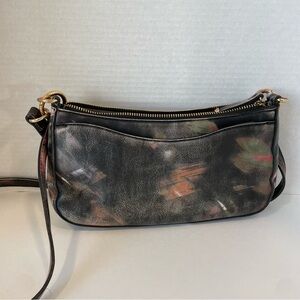 Alfani Autumn Brush baguette bag purse Y2K distressed adjustable length